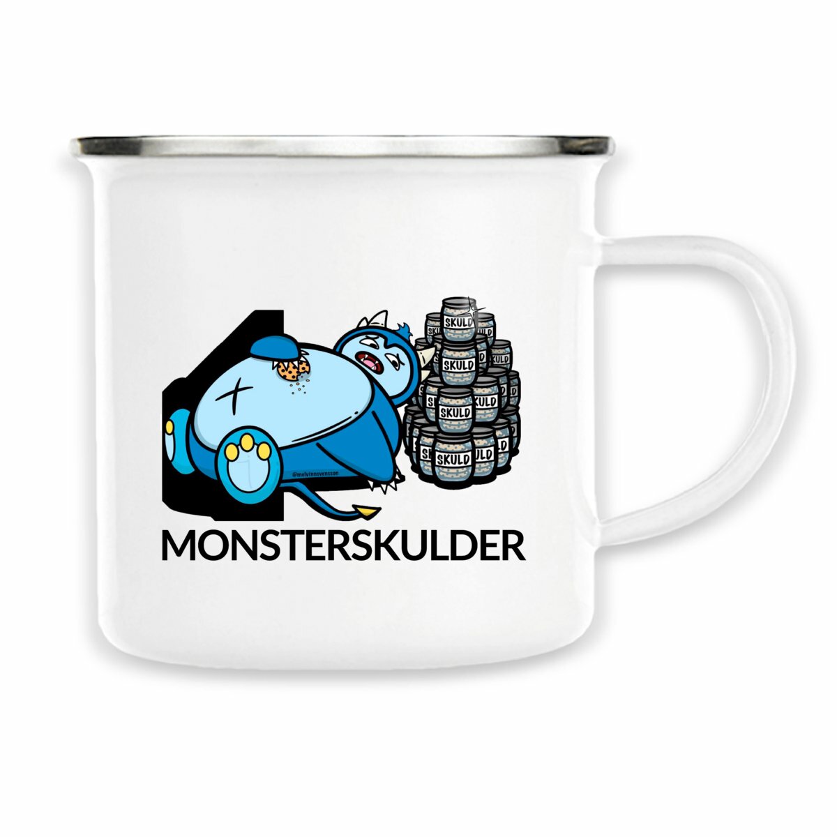 Emaljmugg Monsterskulder alt 2