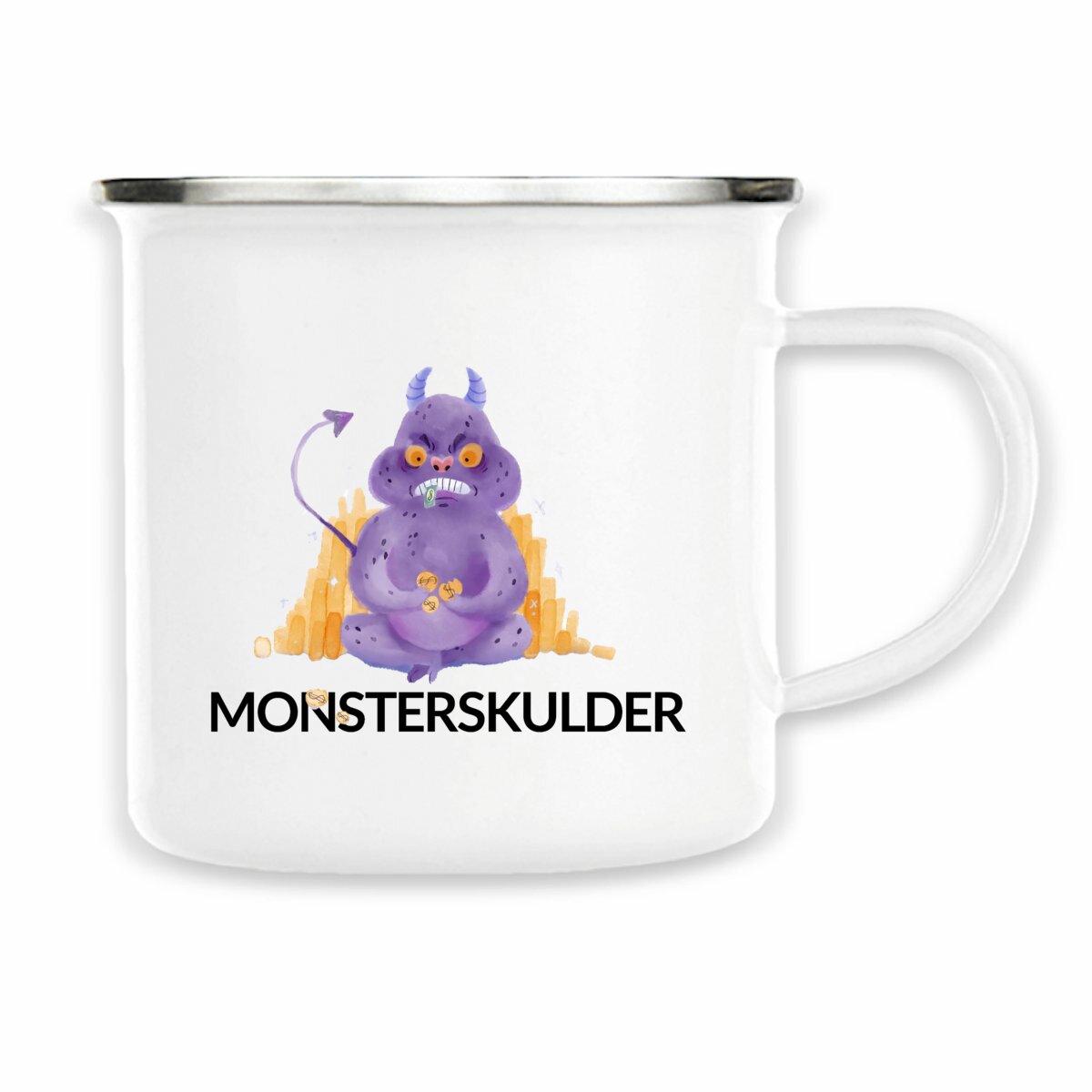 Emaljmugg Monsterskulder alt 1